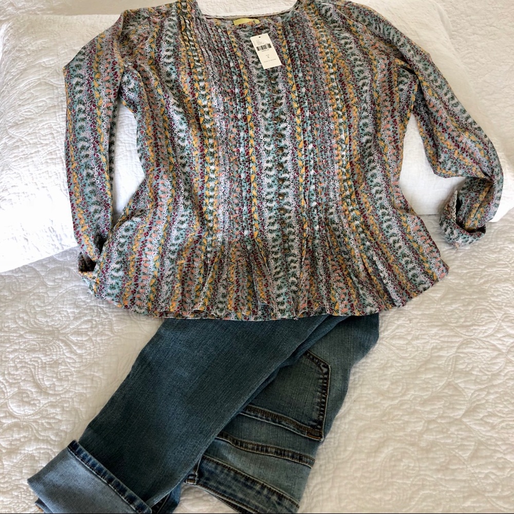 Anthropologie Maeve Floral Blouse